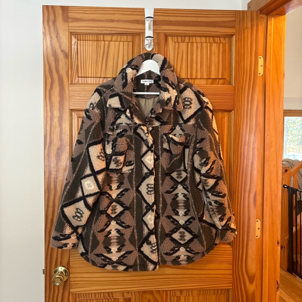 O’Neill Heath Geo Printed High-Pile Fleece Jacket Size Medium New With Tags - Picture 7 of 7